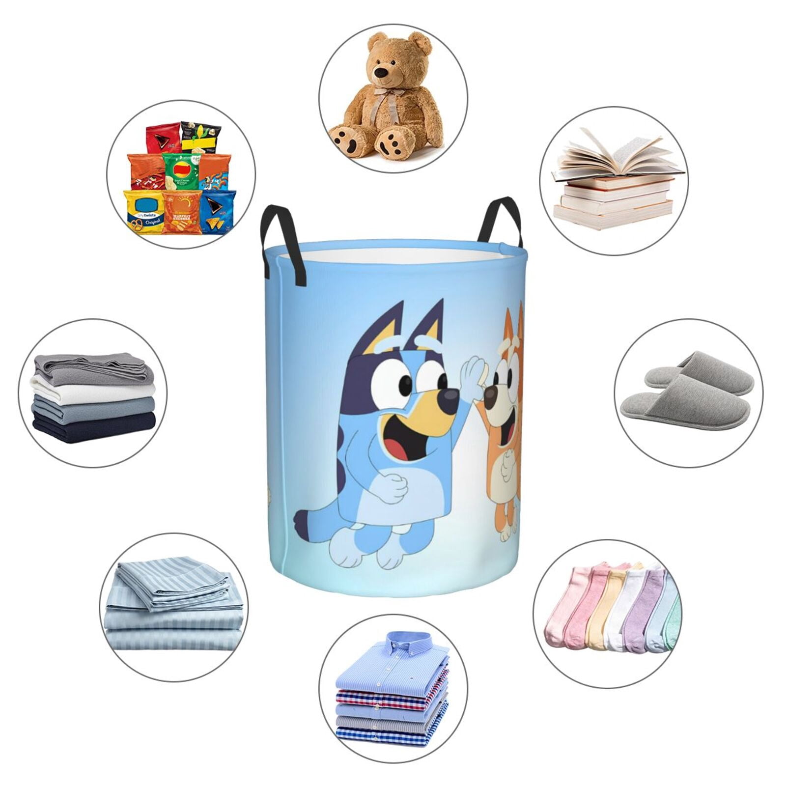 Netaao Bluey for Circular Hamper Modern Laundry Basket with Handles-Medium