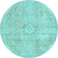 thumbnail image 1 of Ahgly Company Indoor Round Abstract Light Blue Modern Area Rugs, 8' Round, 1 of 4