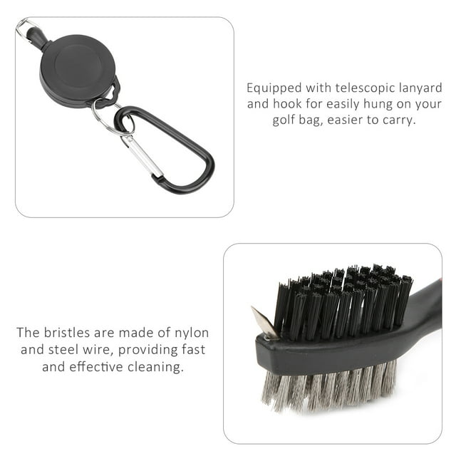 Con Nylon Acero Dual Cerebro de Club DE, Limpiador de Clubes de, Entusiastas de la Herramiente de Limpieza de para Golfistas para Zapatos de