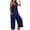 Blue, variant on Rompers for Women Summer Casual One Piece Jumpsuits Trendy Split Wide Leg Overalls Beach Vacation Travel Clothes Black XXL(XXL)