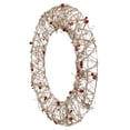 thumbnail image 3 of Northlight 18" Prelit Champagne Gold Glittered Rattan Berry Christmas Wreath - Clear Lights, 3 of 6