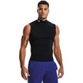 thumbnail image 1 of Under Armour Men's HeatGear Armour Compression Mock Sleeveless , Black (001)/White , Medium, 1 of 2