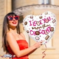 thumbnail image 2 of PMU Valentine’s Day "I Love You more than Chocolate" 18 Inch Mylar-Foil Balloon (10/pkg) Pkg/1, 2 of 7