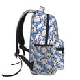 thumbnail image 3 of Fotbe white Skull blue daisy Pattern Casual Backpack for School, Travel, and Outdoor Activities - Durable, Lightweight, and Comfortable, 3 of 5