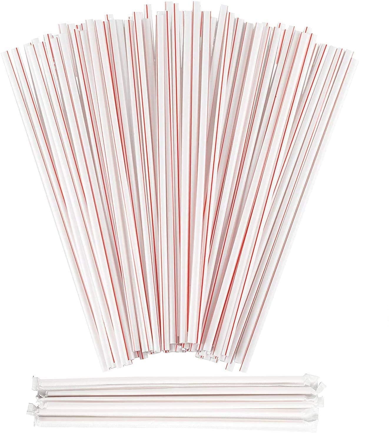 18'' Long White Plastic Straws/ 200