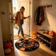 thumbnail image 6 of Halloween Pumpkin 3D Spiral Optical Illusion Round Rug Non Checkerboard Vortex Doormat Front Door Porch Decor, 6 of 7