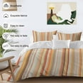 thumbnail image 3 of Orange Stripe Bedding Duvet Cover Set King Size 4 Pieces Yellow Gradient Geometric Abstract Bedding Set with Zipper Closure, 1 Comforter Cover 92x106 Inches 1 Flat Sheet & 2 Pillow Cases, 3 of 7