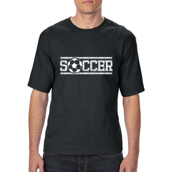 "Mom's Favorite - Big Men's T-Shirt, up to Tall Size 3XLT - Soccer With Ball"