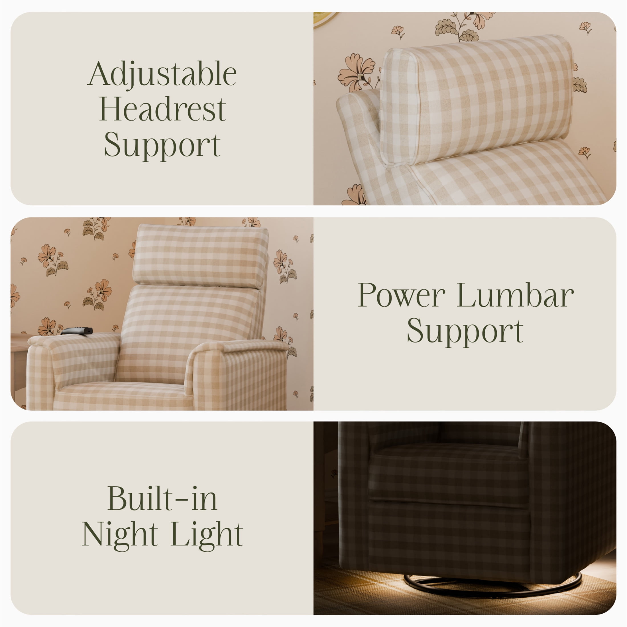 Namesake Willa Deluxe Power Recliner and Swivel Glider with Heat and Massage