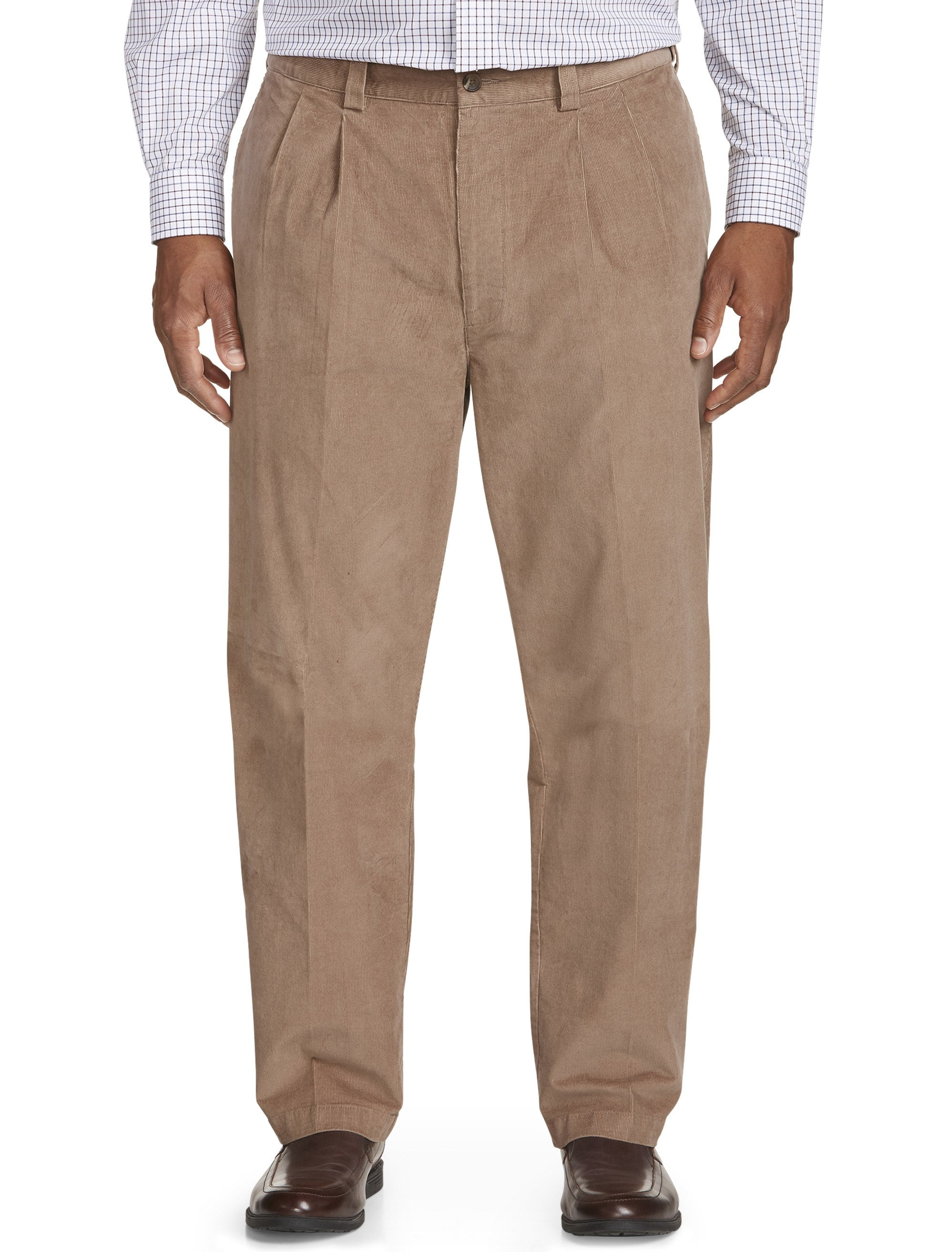 Men's Big & Tall Oak Hill Pleated Straight-Fit Stretch Corduroy Pants ...