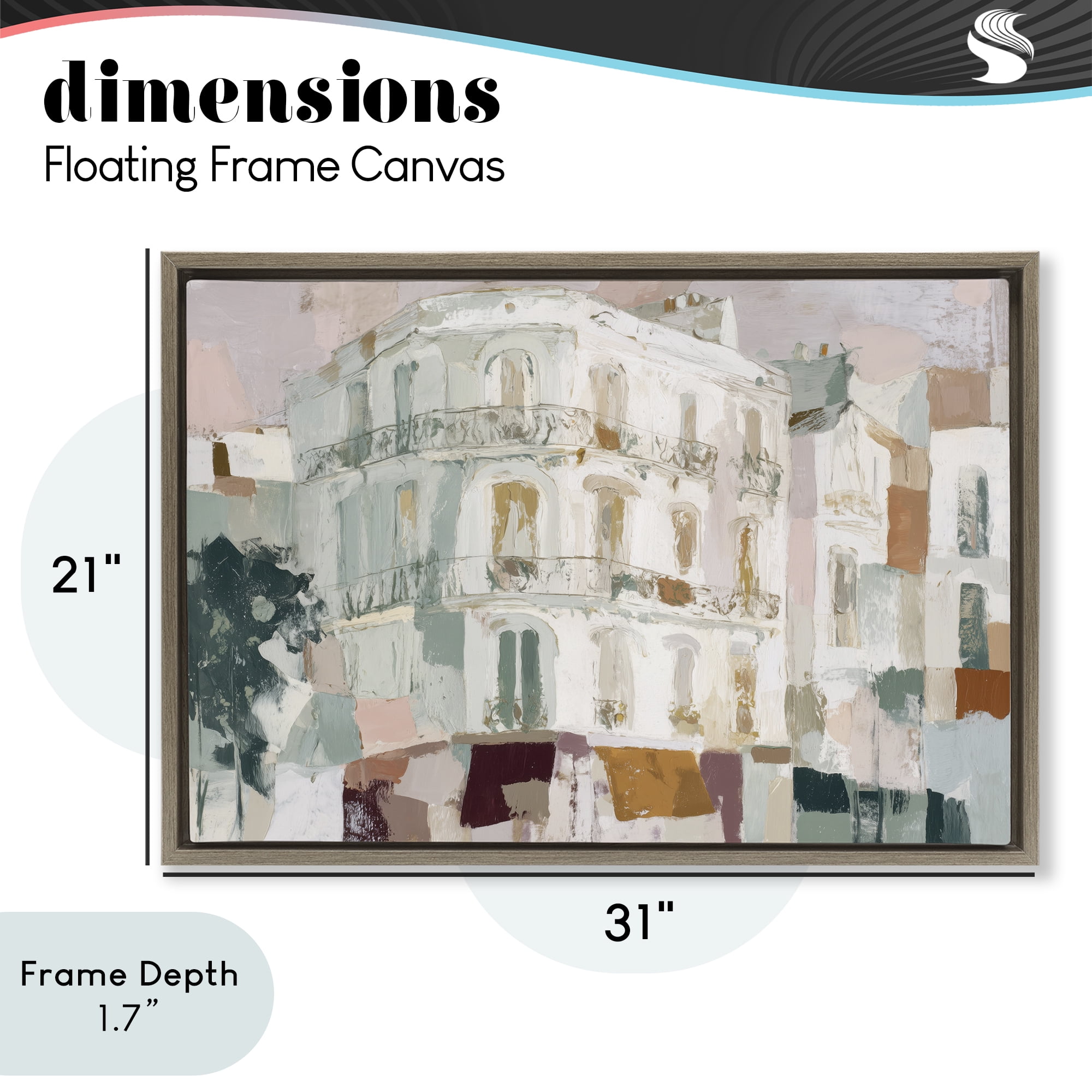Stupell Industries Barcelona Street Corner Brown Framed Floater Canvas Wall Art, design by Chromatic Storm Studio