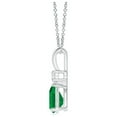 thumbnail image 2 of Angara Necklace - Natural Emerald Teardrop Pendant Necklace with Diamond in 14K White Gold for Women (Size-6x4mm) | May Birthstone Jewelry, Birthday, Anniversary, Christmas, Jewelry Gift for Women, 2 of 10