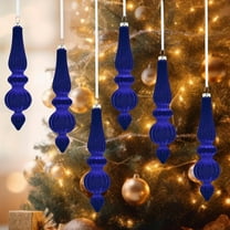 Christmas Tree Ornaments, 6pcs Shaped Velvet Hanging Decorations Elegant Long Drop Baubles for Holiday Party Home Indoor Outdoor Décor, Luxury Soft Ornament Set