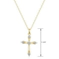 thumbnail image 2 of Forever Facets Fine Silver Plated Gold Tone Classic Cross Diamond Accent Pendant Necklace, 18", 2 of 6