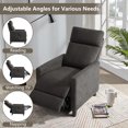 thumbnail image 6 of LEISLAND Power Recliner Chairs for Adults, Small Recliner Chairs for Small Spaces, Fabric Living Room Chair Armchair with Wood LegsMetal&Side Pocket(Black), 6 of 8