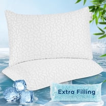 MARNUR Cooling Shredded Memory Foam Pillow Queen Set of 2, Adjustable Bamboo Shredded Pillow for Side, Back & Hot Sleepers
