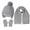 Gray, variant on QQAMB Boys Girls Hat Muffler Gloves 3 Piece Set Fall Winter Fleece Warm Knit Outwear for Kids
