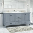 thumbnail image 2 of Yosef Contemporary 72" Wood Double Sink Bathroom Vanity with Marble Counter Top, 2 of 8