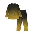 thumbnail image 2 of Kll Gold Glitter Gradient Sleepwear Mens Flannel Pajamas,Long Cotton Pj Set, 2 of 9