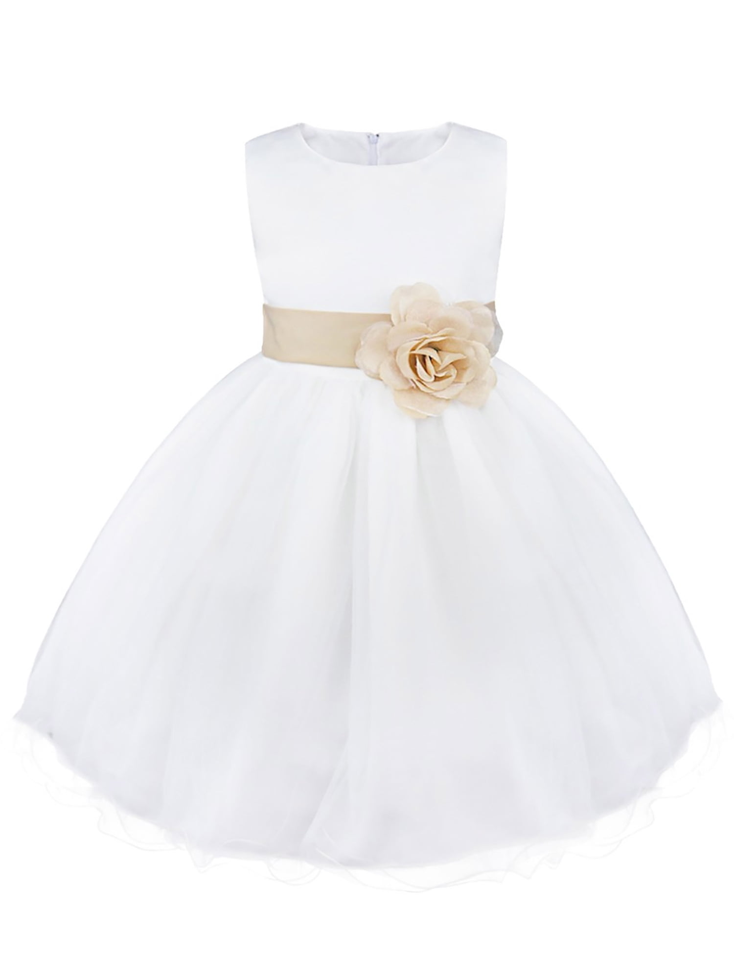 iEFiEL Kids Toddler Girls Navy Blue Flower Girls Dress Formal Wedding