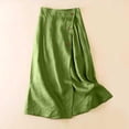 thumbnail image 6 of qelini Womens Linen Skirt Pocket Loose Long Skirt High Waist Straight Skirt Botton Solid Color Summer Skirt, 6 of 6