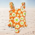 thumbnail image 2 of NOLDARES Toddler Girls Cartoon One Piece Bathing Suit Beach Swimwear for Little Ones(Orange,18-24 Months), 2 of 5