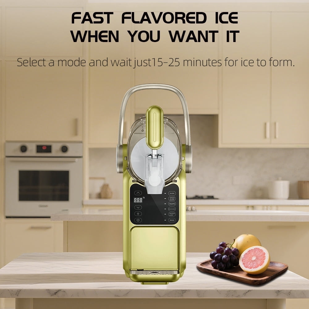Slushie Machine 101oz No Ice Needed, Slushy Machine for Home with Portable Handle-Yellow, Frozen Drink Machine with 5 Preset Programs for Margaritas, Frappés, Milk Shake and More, LED Display