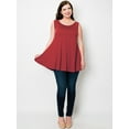 thumbnail image 6 of Made by Johnny Women's Solid Sleeveless Tunic for Leggings Swing Flare Tank Tops S-5XL Plus Size XXXXXL RED, 6 of 6
