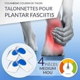 thumbnail image 3 of Espolón calcáneo en el talón 4 piezas - Plantilla ortopédica para el talón de gel de silicona - Ortesis para tendinitis del tendón de Aquiles para mujeres y hombres - talla 35-39, 3 of 5