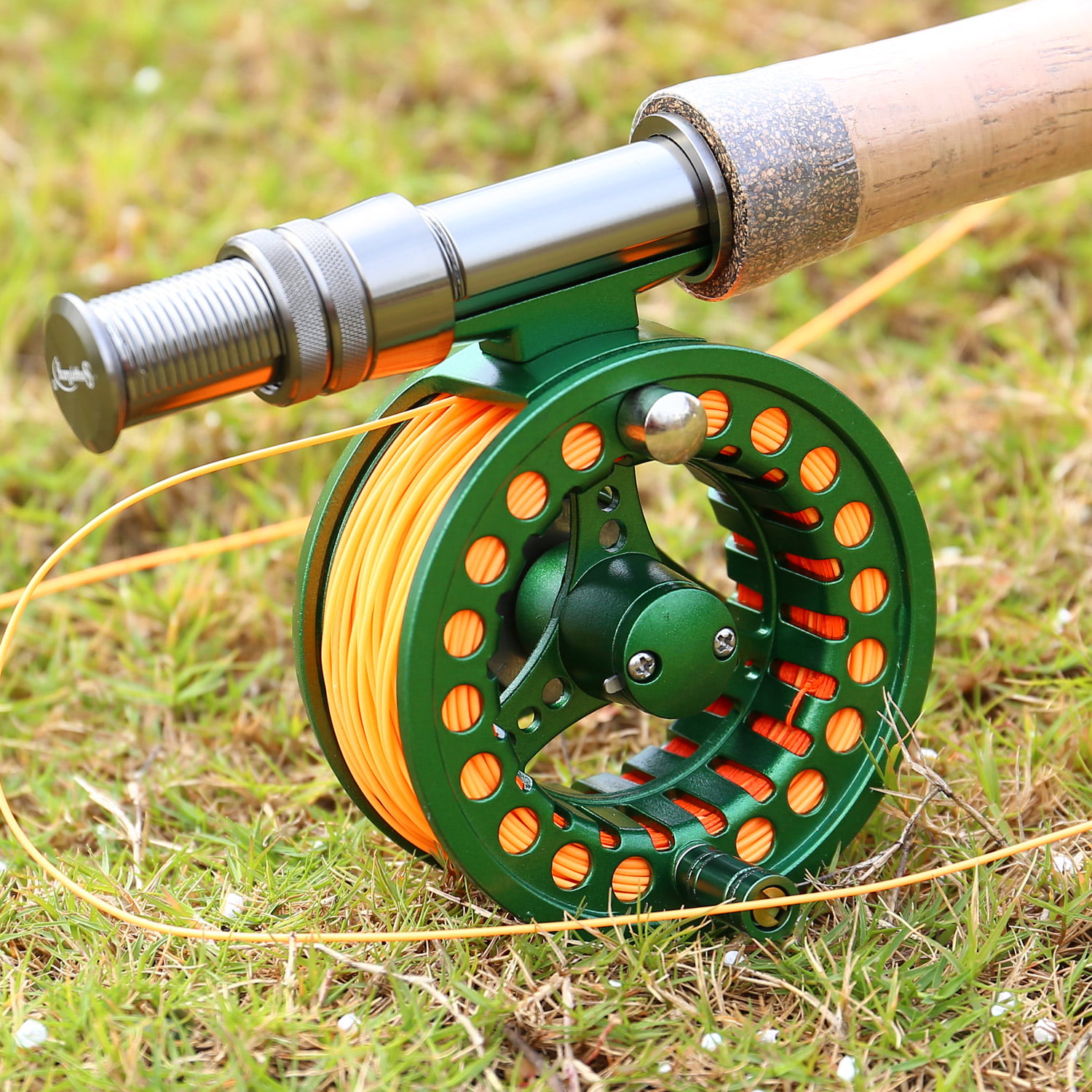Matymats Large Arbor Fly Reel with line, Fly Fishing Reel Left/Right Hand,  Black Fly Reels, Fly Fishing Reel with Loaded Line for Trout Bass Carp Pike