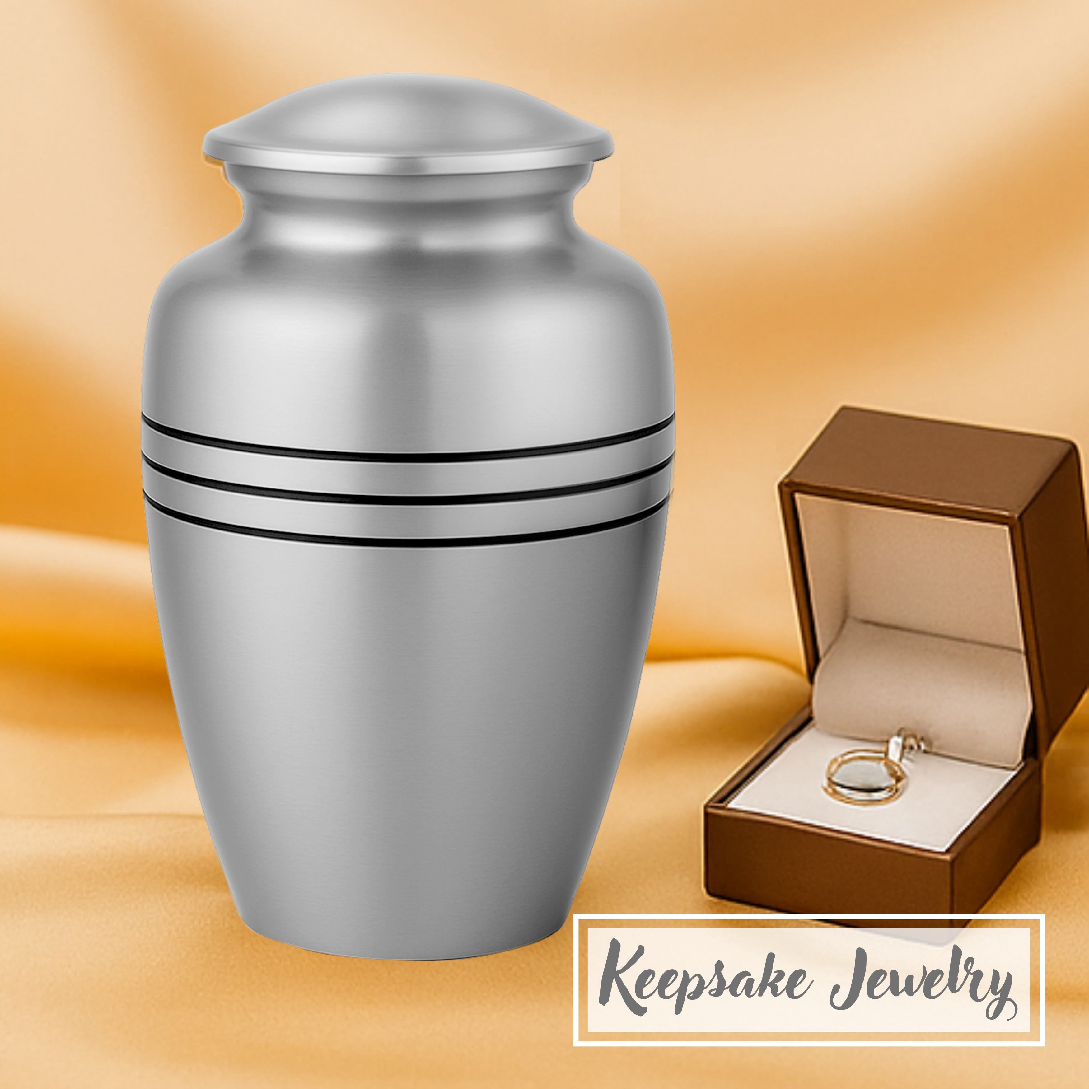Aluminum Handcrafted Urn - Elegant Keepsake Holder for Adult Human Ashes (Coal & Steel Gray)