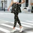 thumbnail image 2 of SCRAWLGOD Moon Stars Polka Dot Black Fashionable Golf Skirted Leggings with Pocket for Women Non See-Through Elastic Pickleball Skorts Leggings Full Length Chic Yoga Tights, 3XL, 2 of 7