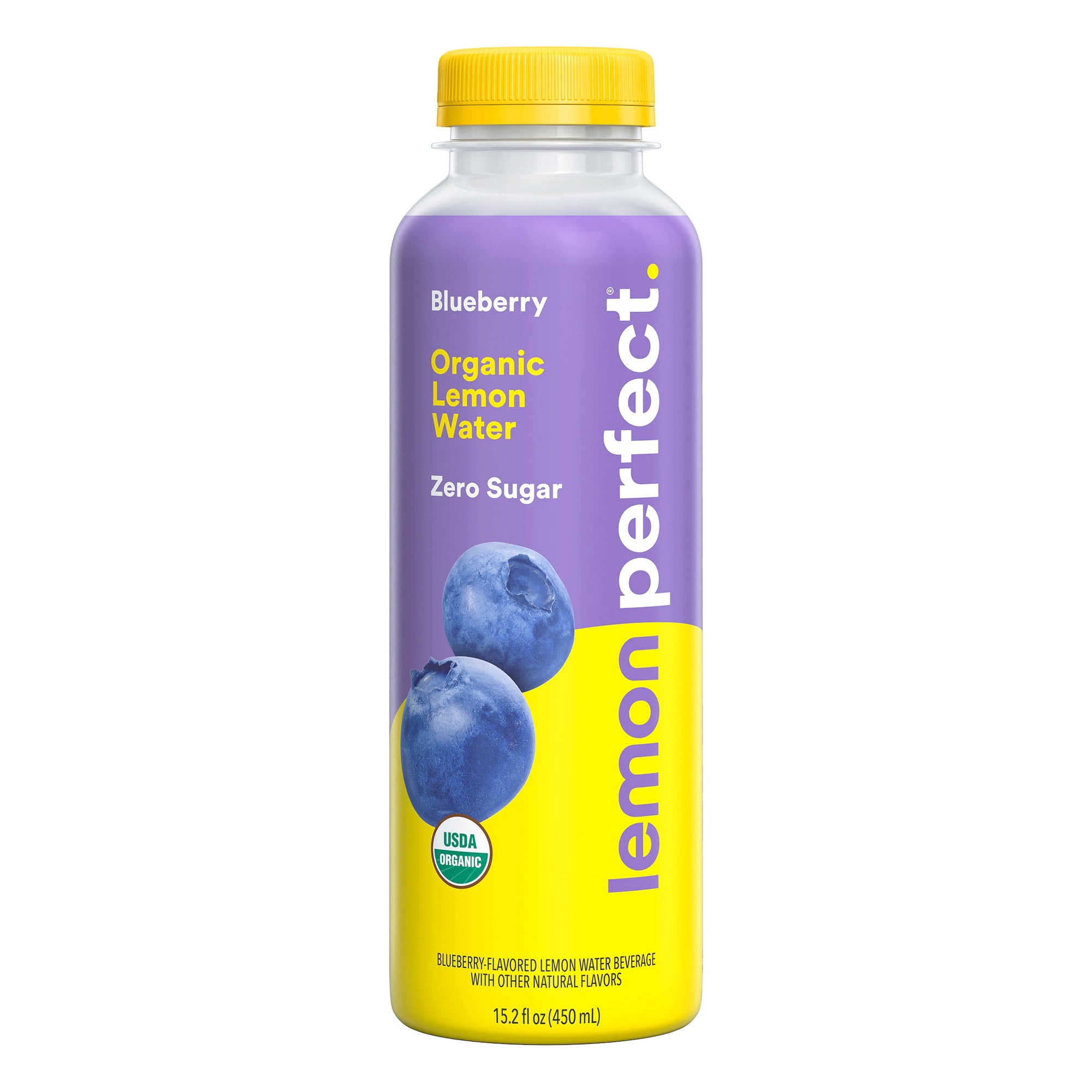 Lemon Perfect Blueberry Lemon Water, Organic, Zero Sugar, 15.2 fl oz Bottle