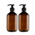 thumbnail image 2 of 2X Bottle 2Pcs Transparent Pet Plastic Bottles With Black Screw Caps, Recyclable 500 Ml Bathroom Products, 2 of 4