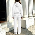thumbnail image 6 of Glisme Girls Outfit Set Solid Color Long Sleeve Hooded Tops With Pocket Pants Outfit Quick Dry Girls Set Size 13-14 Years White, 6 of 7