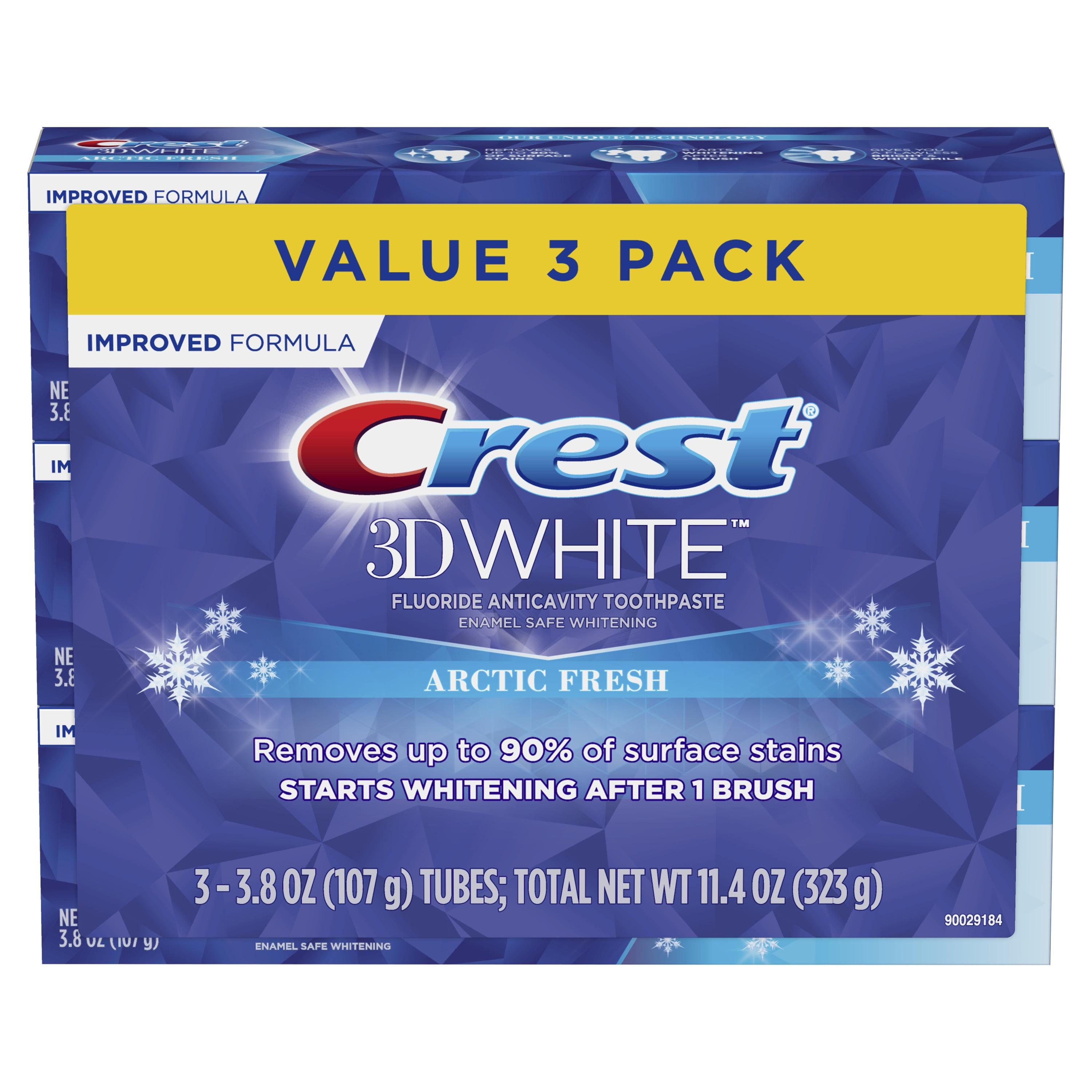 Crest 3D White Arctic Fresh Teeth Whitening Toothpaste, 3.8 oz, 3 Pack