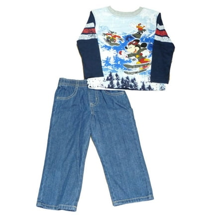 Disney Mickey Mouse Skiing Toddler Boys Blue Longsleeve Shirt U0026 Jeans Set - Walmart.com Disney Mickey Mouse Skiing Toddler Boys Blue Longsleeve Shirt U0026 Jeans Set - Walmart.com