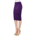 thumbnail image 5 of Made by Johnny Women's Elastic Waist Stretch Bodycon Midi Pencil Skirt Below Knee M EGGPLANT, 5 of 6