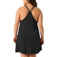 thumbnail image 4 of DARING DIVA Women's Plus Elegant V Neck Chemise Nightgown 1X Black, 4 of 6