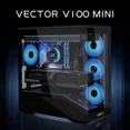 thumbnail image 2 of Lian Li VECTOR V100 MINI Micro Form Factor Compact PC Case, Panoramic Tempered Glass, Support Backet-Connect Micro-ATX, 415mm GPUs, 360mm Radiator, 9 x 120mm Fans, Dust Filiter, RGB - Black (V100MIX), 2 of 8