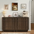 thumbnail image 2 of Aufeile 30" Modern Slatted Sideboard, Farmhouse Buffet Cabinet with Adjustable Shelves, Accent Storage Credenza for Dining Room, Walnut, 2 of 9