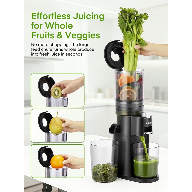 Juilist Cold Press Juicer with 4.13 Inch Chute, Black photo 5