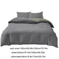 thumbnail image 2 of Full Size Bedding Set 4 Piece Comforter Set with Sheet and Pillowcases Soft Washed Polyester Reversible Design Dark Gray Matcha, 2 of 5