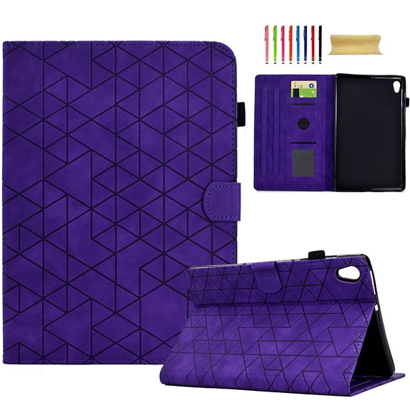 Allytechgroup Flip Cover Case for Lenovo Tab M10 HD Gen 2 (2020) 10.1" TB-X306X/TB-X306F, Smart Case Auto Sleep Wake Shockproof Kickstand Bumper Magnetic Closure Pen Holder Slim Case, Purple
