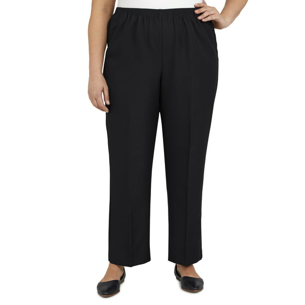 Alfred Dunner Women's Plus Size Polyester Pull-On Pants - Short Length,  Black, 24 Plus Short - Walmart.com