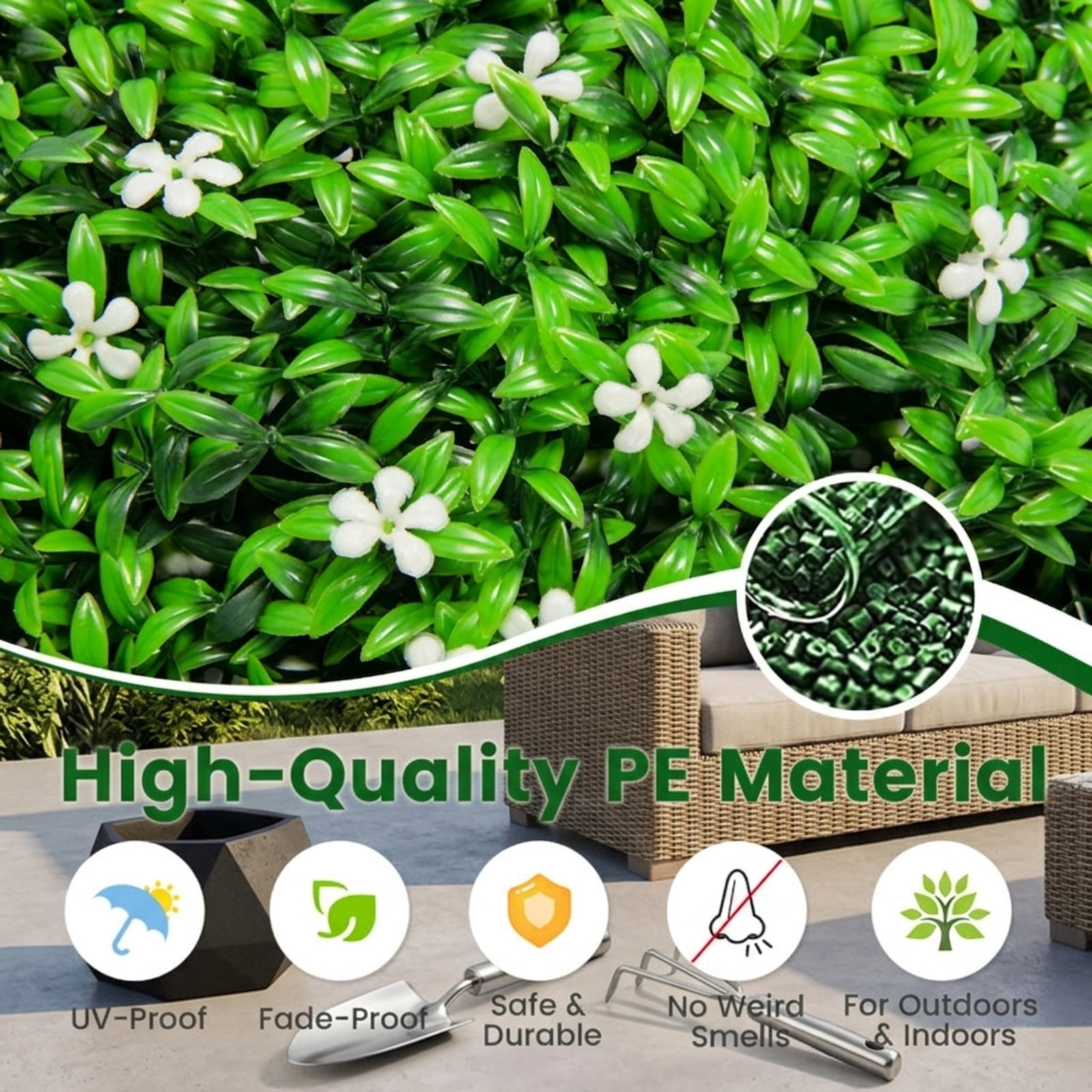 Vebreda Artificial Plant Decor, 2 PCS Holly Artificial Topiary Balls 19.5 Inch Faux Boxwood Balls, Vivid Leaves and Flowers, Simple Maintenance