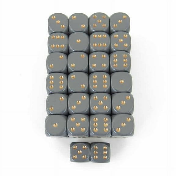 Dark Grey Opaque Dice with Copper Pips D6 16mm (5/8in) Pack Of 50 Wondertrail