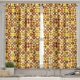 thumbnail image 2 of Ambesonne Mid Century Valance & Curtain, Design Retro Square, 55"x24", Brown Yellow Coral, 2 of 6