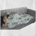 thumbnail image 6 of Cartoon Soft Flannel Fleece Throw Blanket, Kittens with Bandana on Pastel Toned Fishes and Waves Background, Cozy Plush for Indoor and Outdoor Use, 50" x 60", Pale Green Yellow, by Ambesonne, 6 of 6