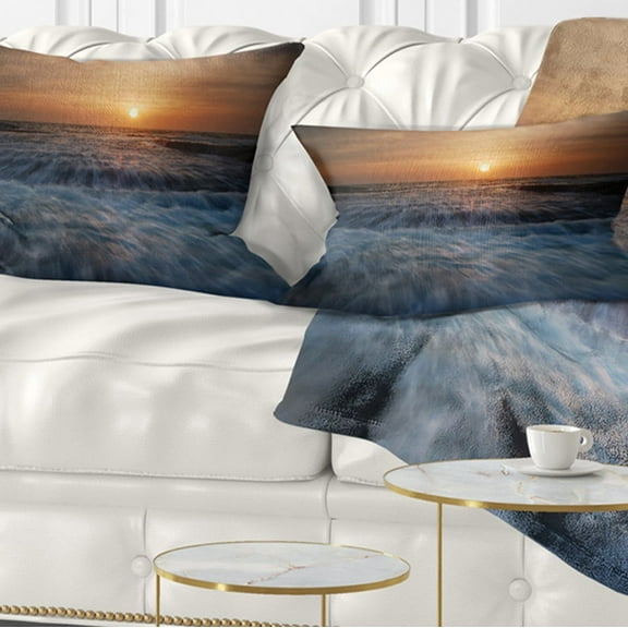 Designart 12" x 20" Sea & Shore Polyester Throw Pillow